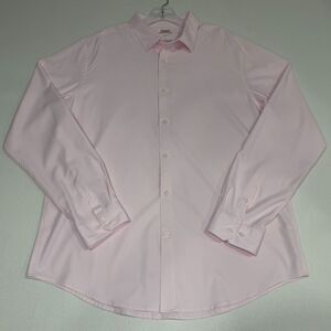 Mix & NY Performance Slim Fit Men's Pink Long Sleeve Shirt Size L Soft